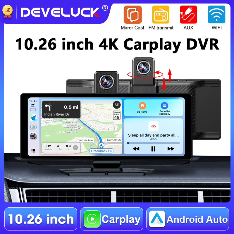 Car Dash Cam - 10.26 inch 4K Dash Cam 360°