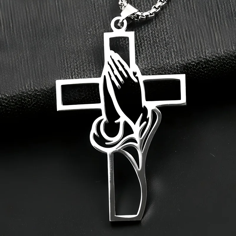 Hollow Prayer Hands Cross Pend - Car Accessories Mirror Hanging 评论和价格