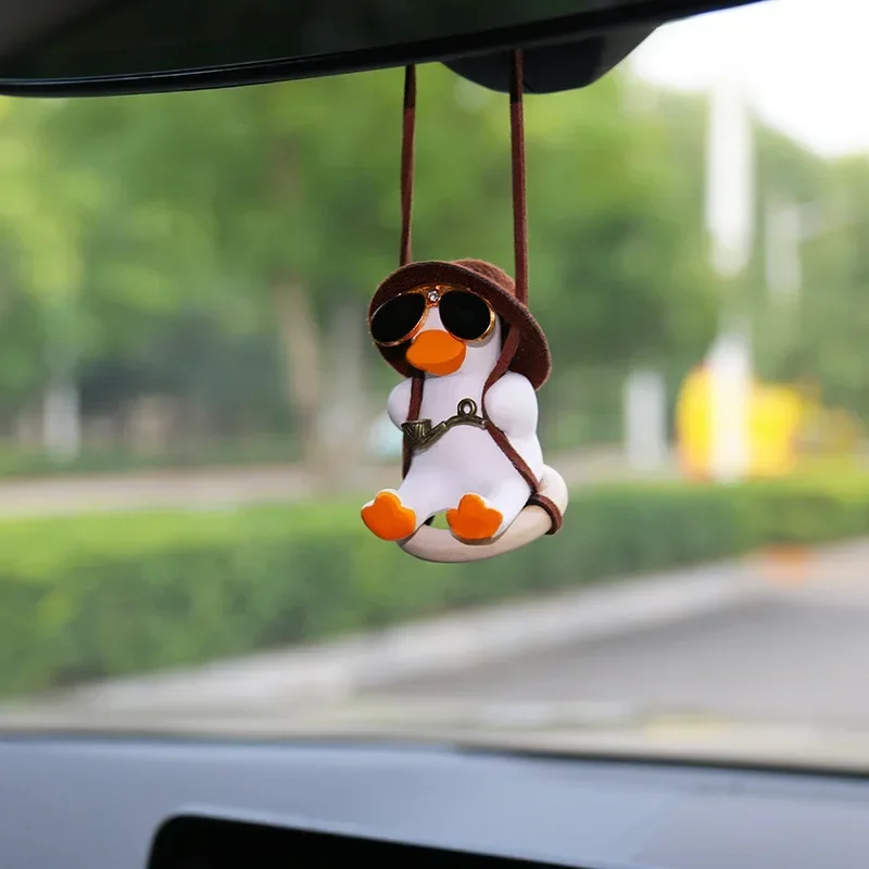 Cute Swinging Duck Pendant - F - Car Accessories Mirror Hanging 评论和价格