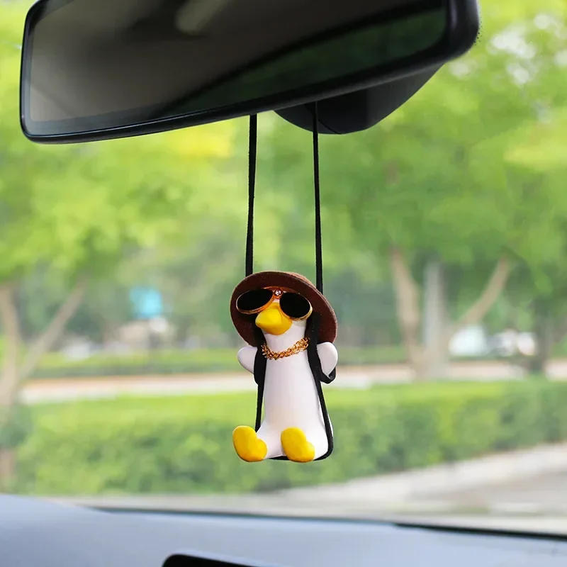 Cute Swinging Duck Pendant - F - Car Accessories Mirror Hanging 评论和价格