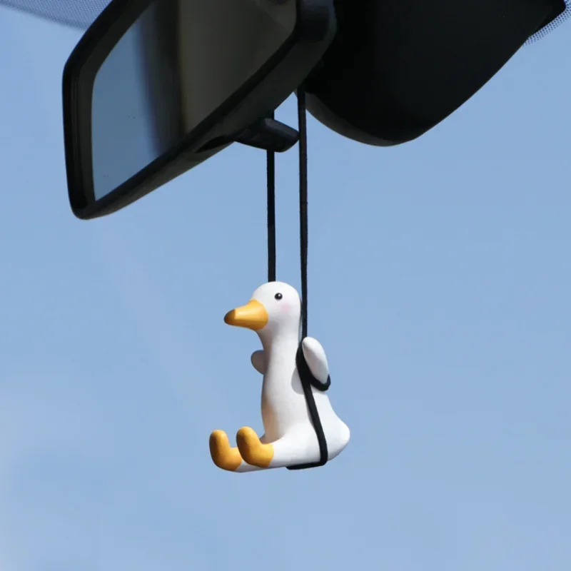 Cute Swinging Duck Pendant - F - Car Accessories Mirror Hanging 评论和价格