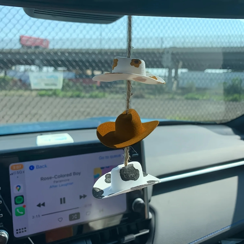Cowboy Hat Rearview Mirror Car - Car Accessories Mirror Hanging 评论和价格