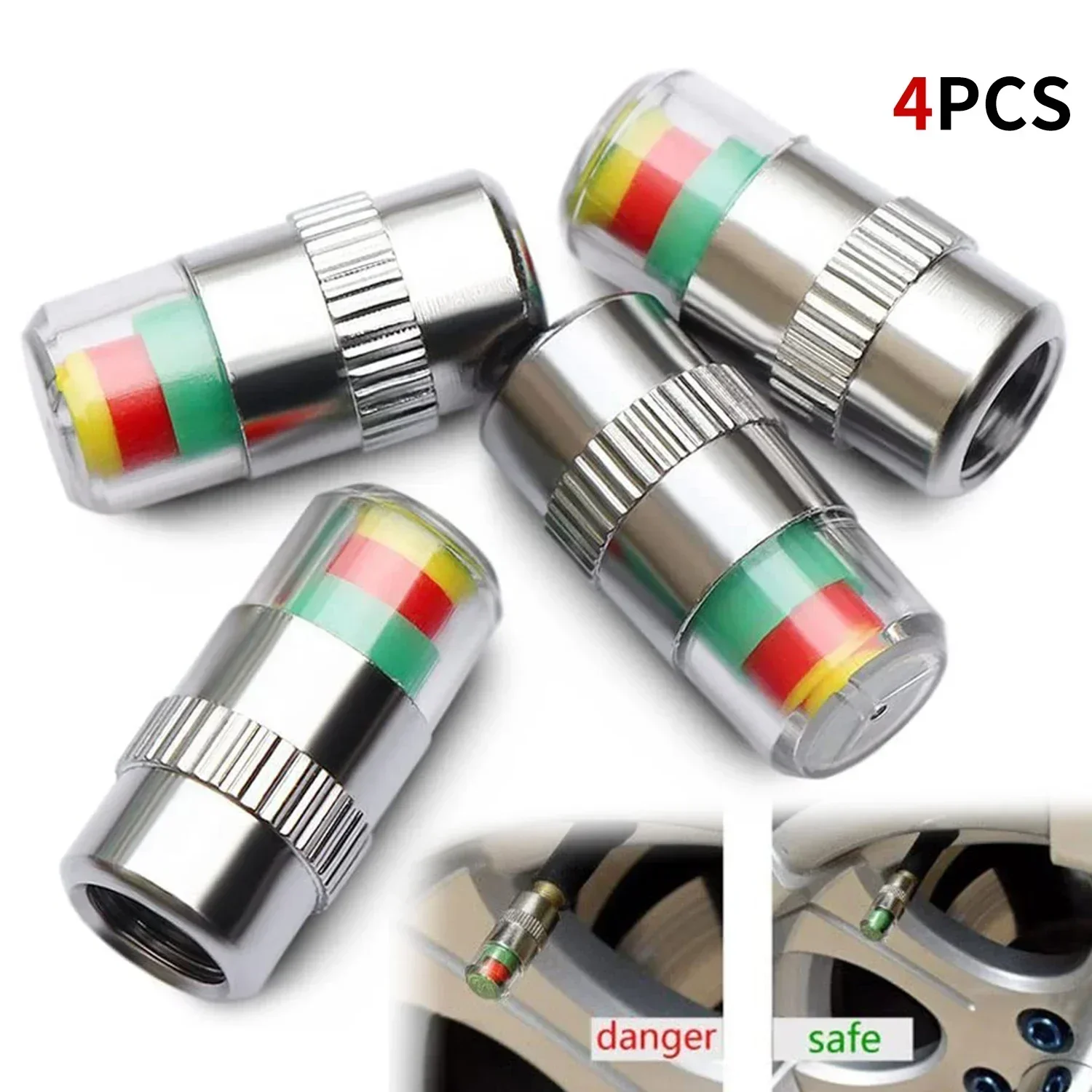 4/8PCS Car Tire Valve Caps wit - Tire Pressure Monitor 评论和价格