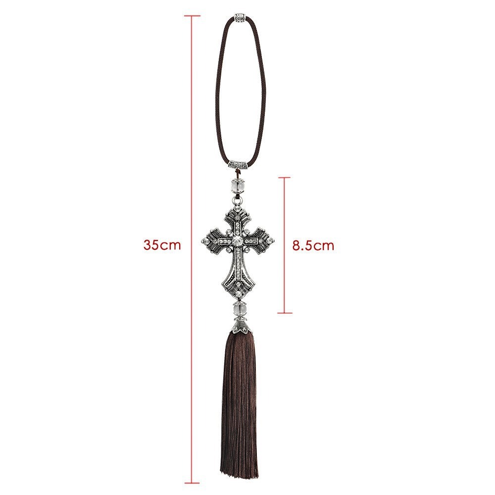 Crystal Rhinestone Cross Car P - Car Accessories Mirror Hanging 评论和价格