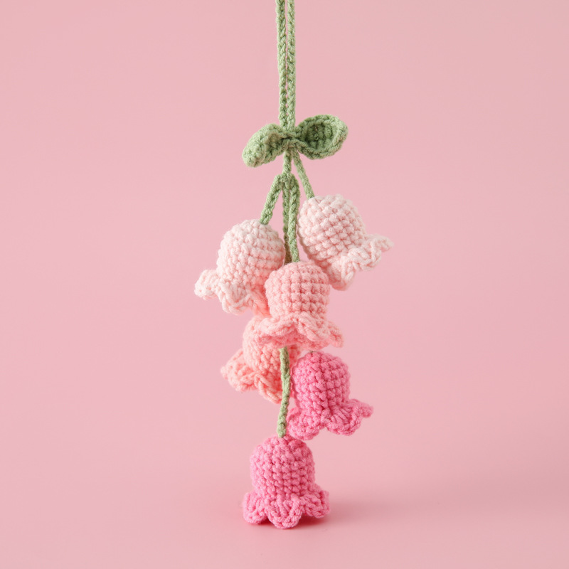 Cute Bellflower Knitted Pendan - Car Accessories Mirror Hanging 评论和价格