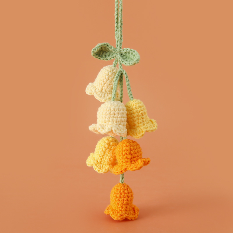 Cute Bellflower Knitted Pendan - Car Accessories Mirror Hanging 评论和价格