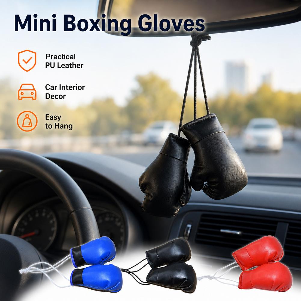 1 Pair Car Boxing Gloves Hangi - Car Accessories Mirror Hanging 评论和价格
