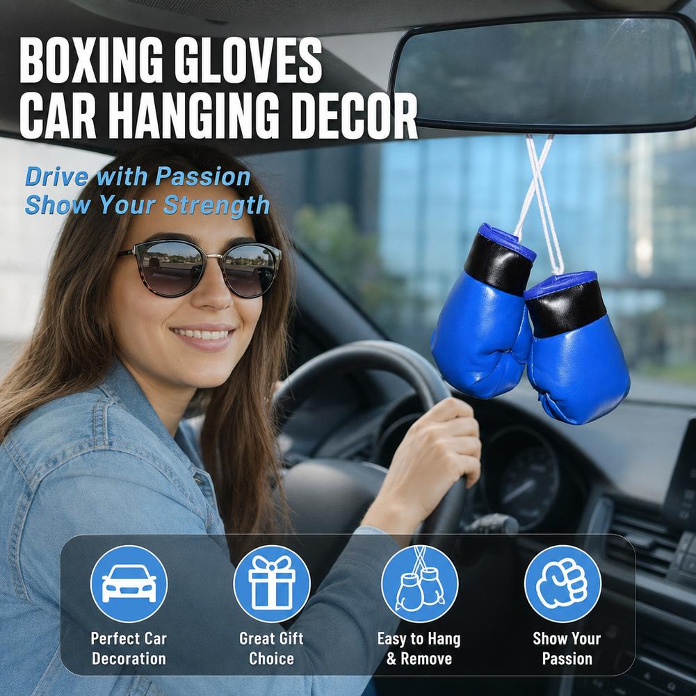 1 Pair Car Boxing Gloves Hangi - Car Accessories Mirror Hanging 评论和价格